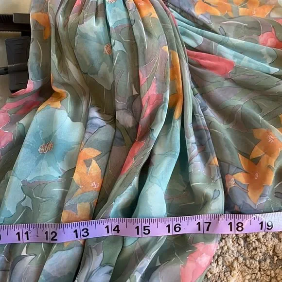 VTG William Pearson 70s Maxi Dress Size 8 Long balloon Sleeve flower Print funky - Picture 9 of 16